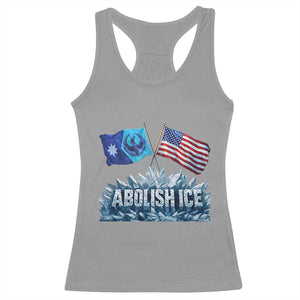 Abolish Ice Minnesota American Flag Racerback Tank Top MN Rebel Loon Resistance Protest TS02 Sport Gray Print Your Wear