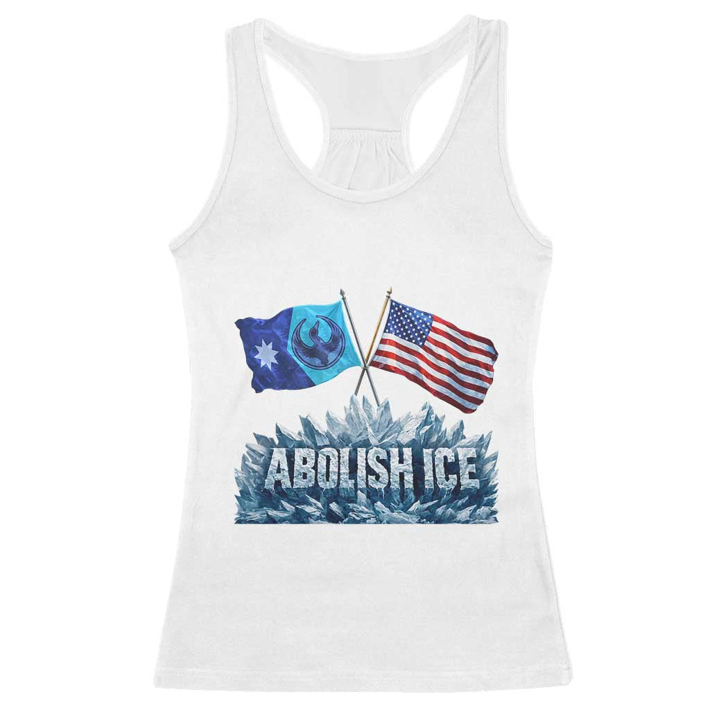 Abolish Ice Minnesota American Flag Racerback Tank Top MN Rebel Loon Resistance Protest TS02 White Print Your Wear