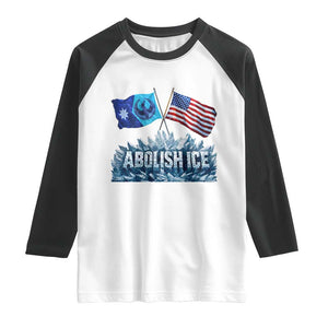 Abolish Ice Minnesota American Flag Raglan Shirt MN Rebel Loon Resistance Protest TS02 White Black Print Your Wear
