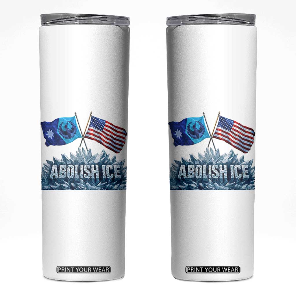 Abolish Ice Minnesota American Flag Skinny Tumbler MN Rebel Loon Resistance Protest TS02 White Print Your Wear
