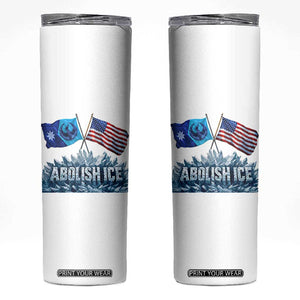 Abolish Ice Minnesota American Flag Skinny Tumbler MN Rebel Loon Resistance Protest TS02 White Print Your Wear
