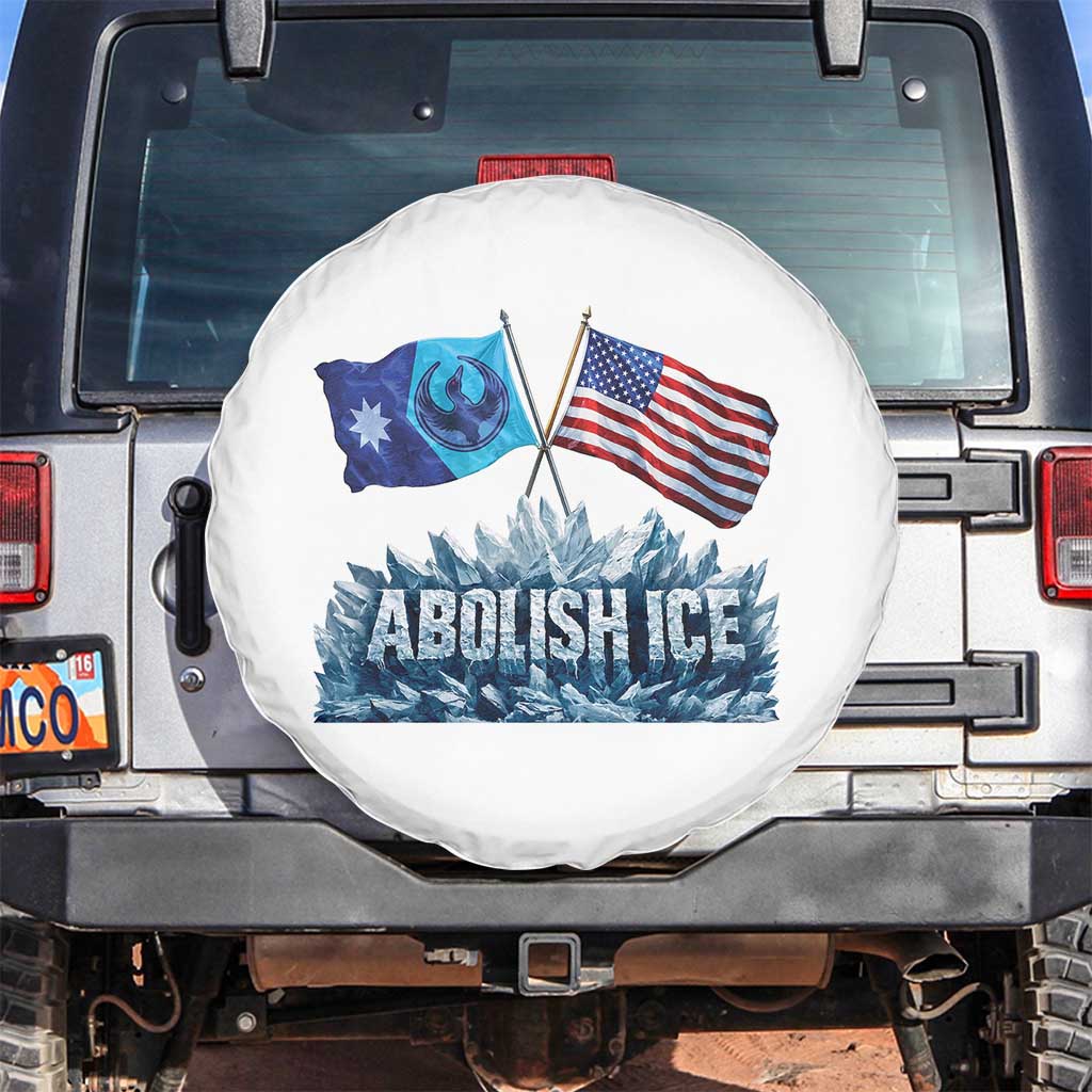 Abolish Ice Minnesota American Flag Spare Tire Cover MN Rebel Loon Resistance Protest TS02 No hole White Print Your Wear