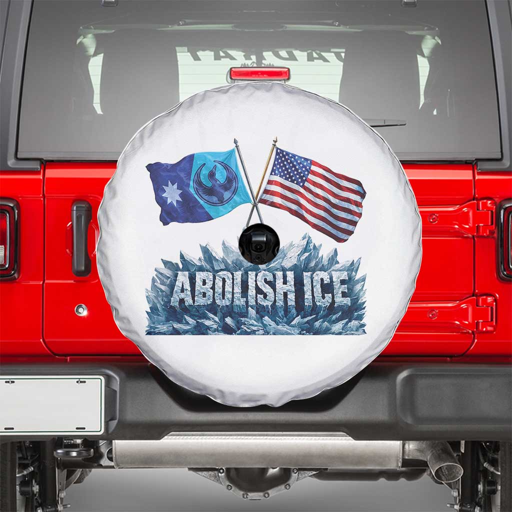 Abolish Ice Minnesota American Flag Spare Tire Cover MN Rebel Loon Resistance Protest TS02 White Print Your Wear