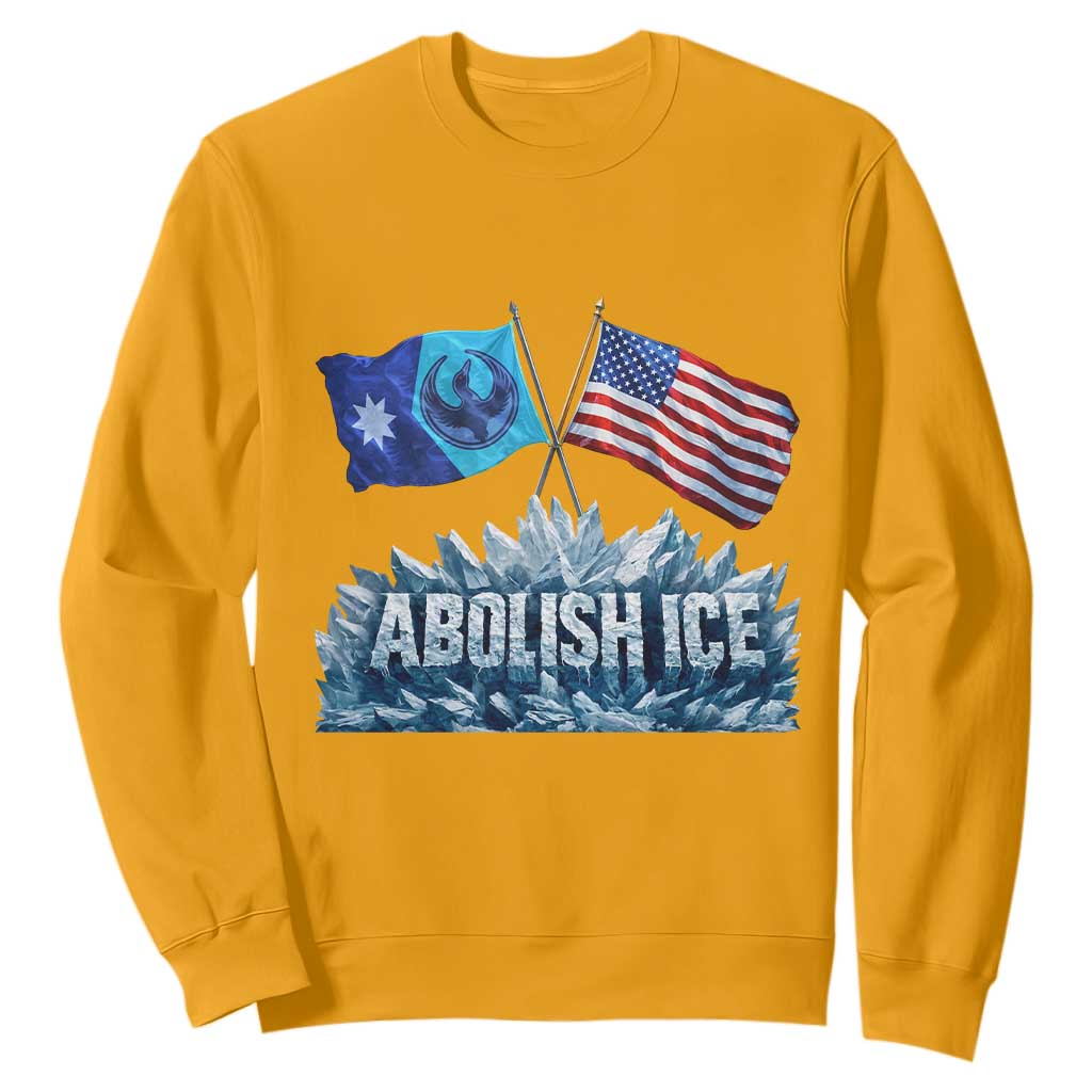 Abolish Ice Minnesota American Flag Sweatshirt MN Rebel Loon Resistance Protest TS02 Gold Print Your Wear