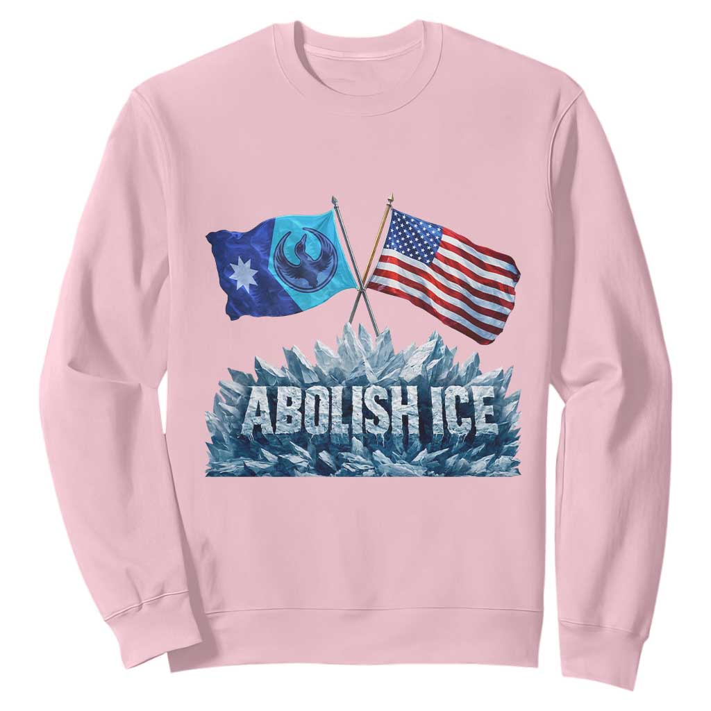 Abolish Ice Minnesota American Flag Sweatshirt MN Rebel Loon Resistance Protest TS02 Light Pink Print Your Wear