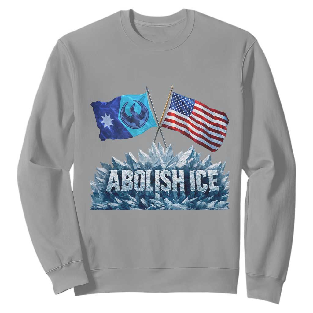 Abolish Ice Minnesota American Flag Sweatshirt MN Rebel Loon Resistance Protest TS02 Sport Gray Print Your Wear