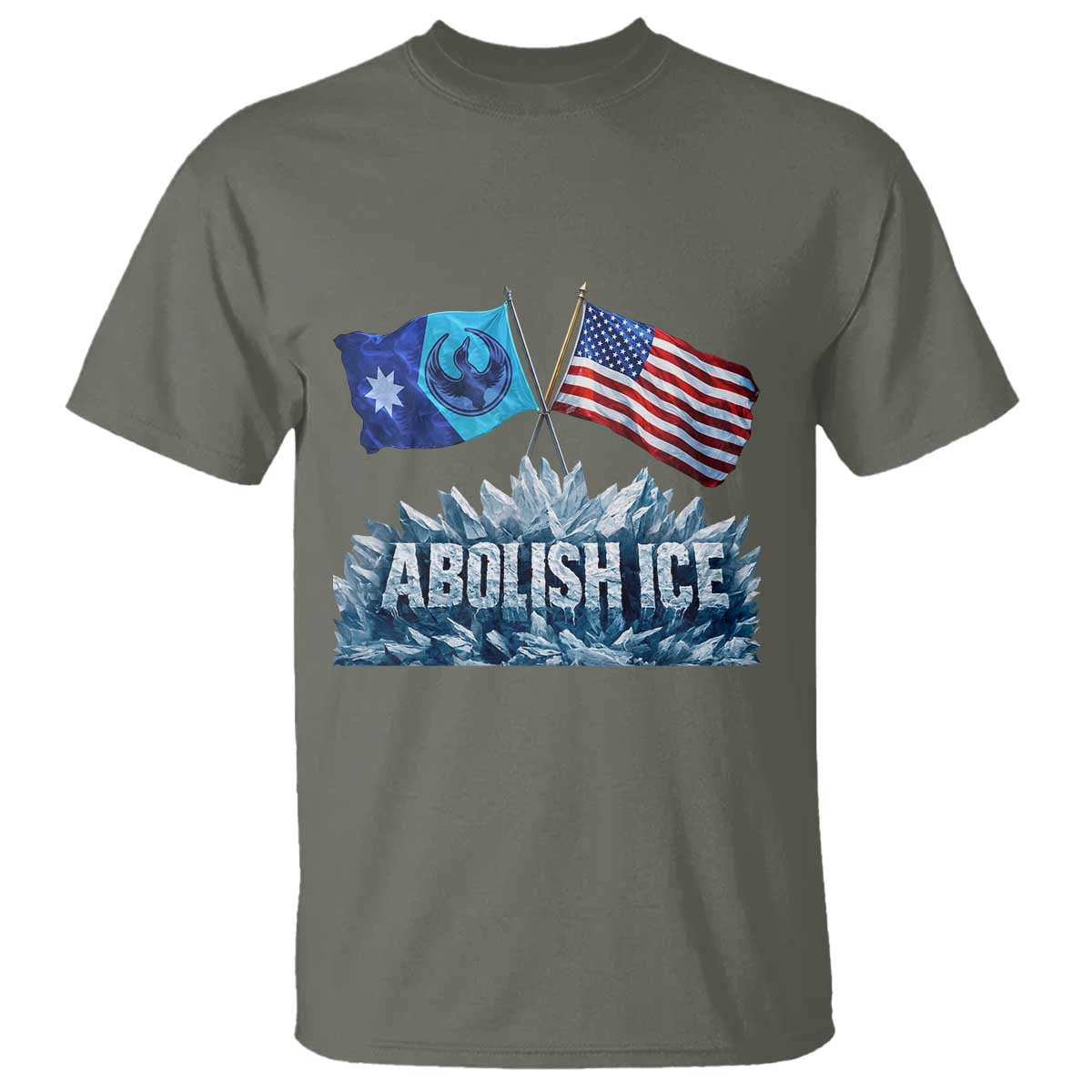 Abolish Ice Minnesota American Flag T Shirt MN Rebel Loon Resistance Protest TS02 Military Green Print Your Wear