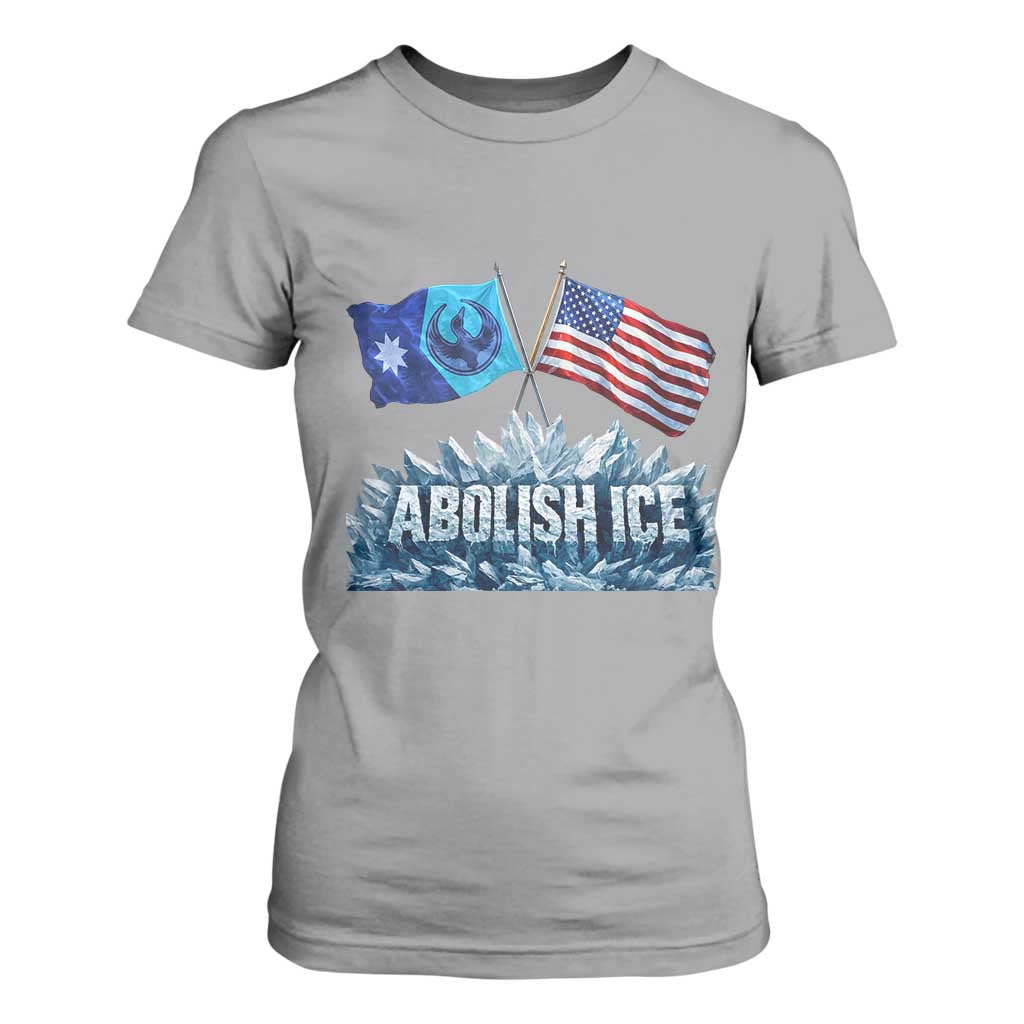Abolish Ice Minnesota American Flag T Shirt For Women MN Rebel Loon Resistance Protest TS02 Sport Gray Print Your Wear
