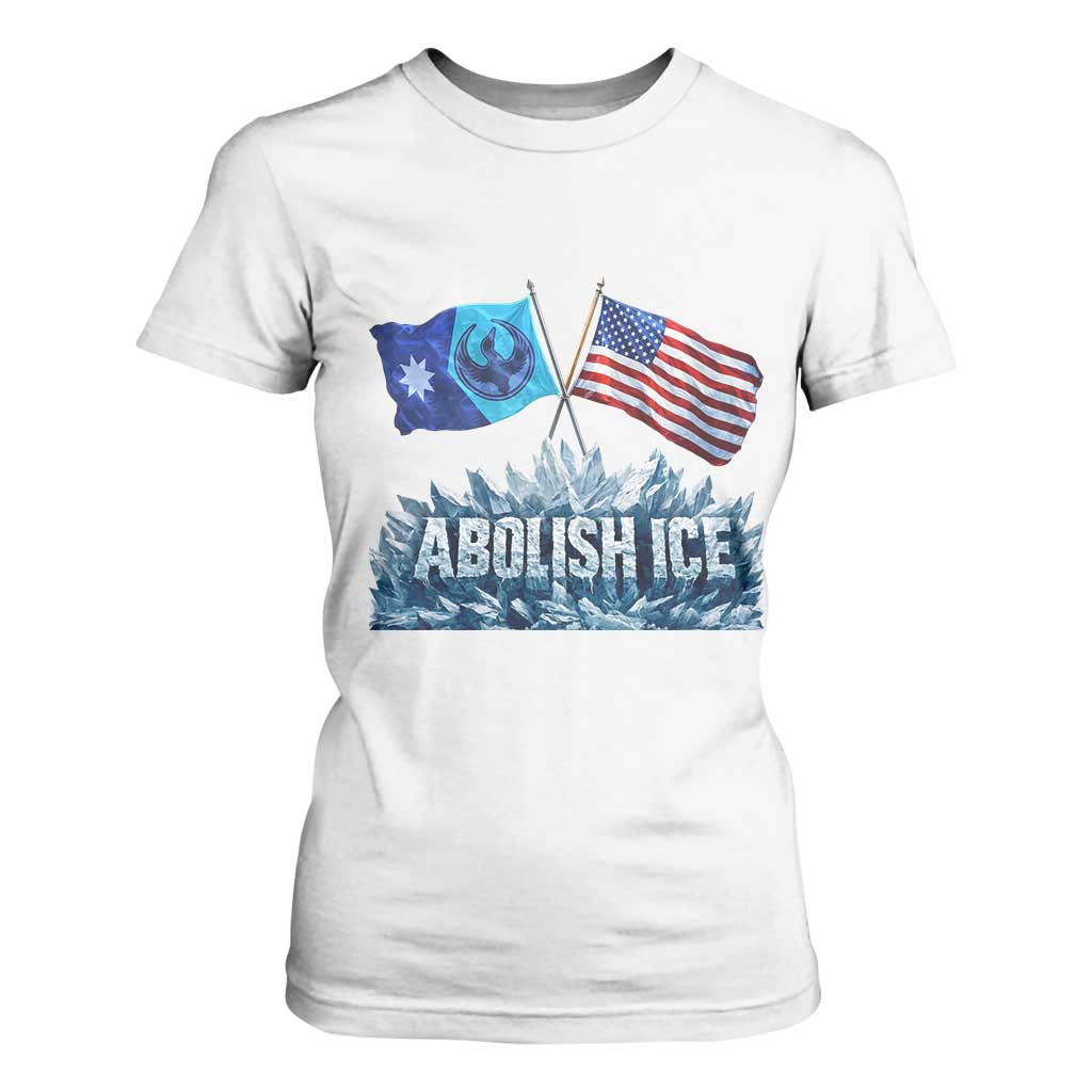 Abolish Ice Minnesota American Flag T Shirt For Women MN Rebel Loon Resistance Protest TS02 White Print Your Wear