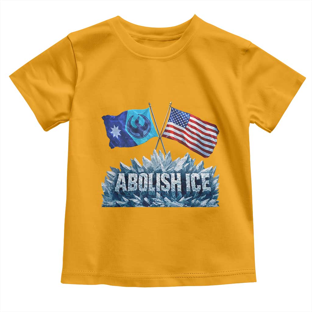 Abolish Ice Minnesota American Flag Toddler T Shirt MN Rebel Loon Resistance Protest TS02 Gold Print Your Wear