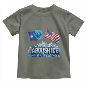 Abolish Ice Minnesota American Flag Toddler T Shirt MN Rebel Loon Resistance Protest TS02 Military Green Print Your Wear