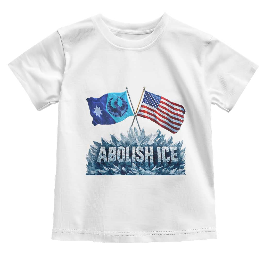 Abolish Ice Minnesota American Flag Toddler T Shirt MN Rebel Loon Resistance Protest TS02 White Print Your Wear