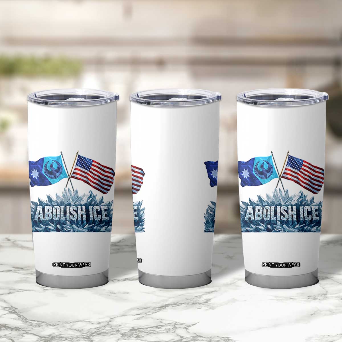 Abolish Ice Minnesota American Flag Tumbler Cup MN Rebel Loon Resistance Protest TS02 Print Your Wear