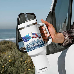 Abolish Ice Minnesota American Flag Tumbler With Handle MN Rebel Loon Resistance Protest TS02 Print Your Wear