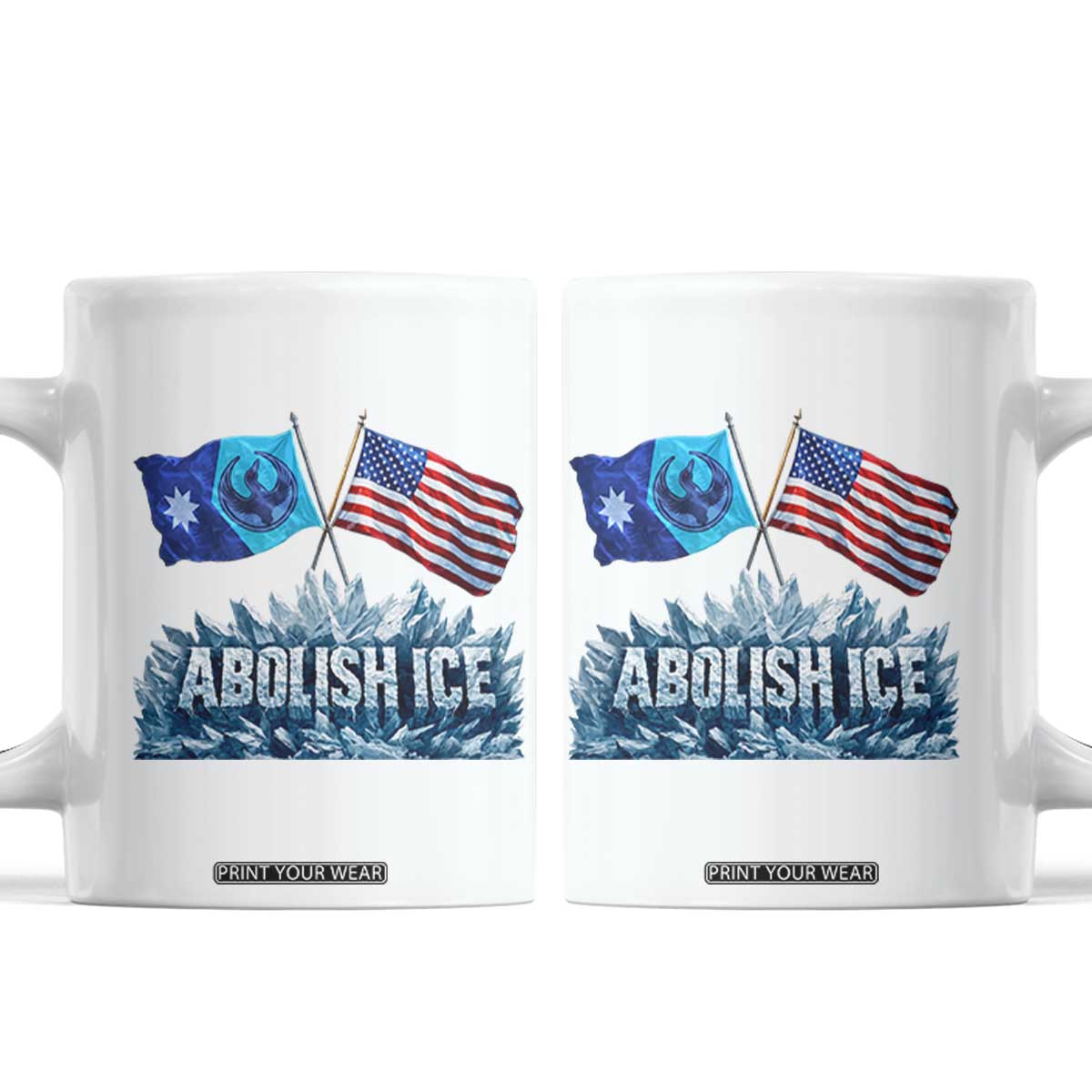 Abolish Ice Minnesota American Flag Coffee Mug MN Rebel Loon Resistance Protest TS02 White Print Your Wear
