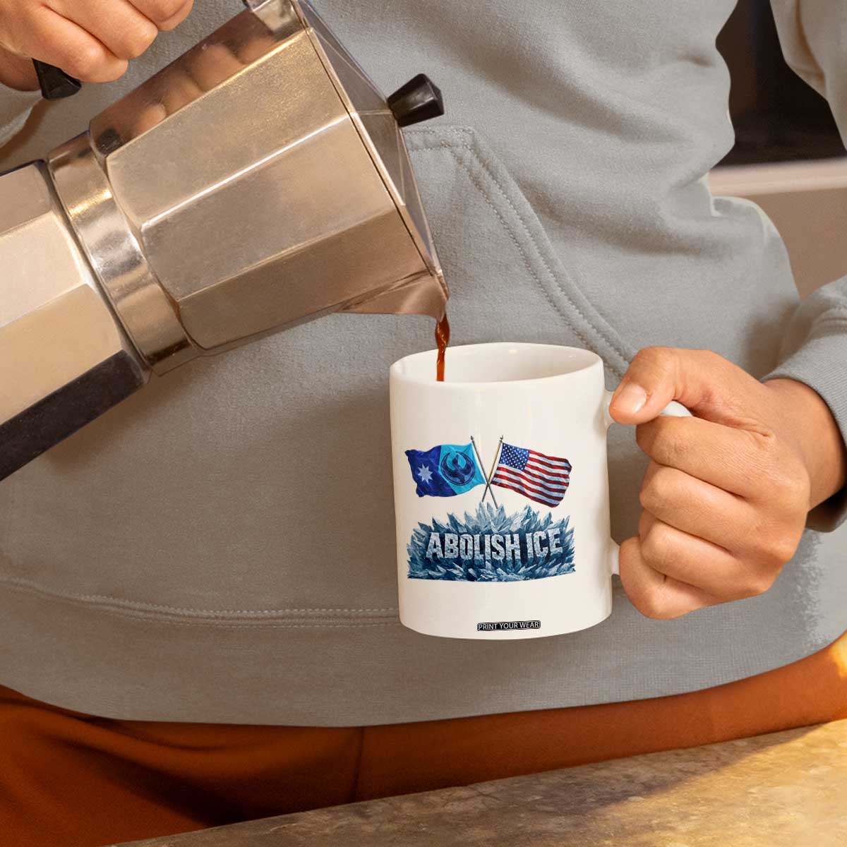 Abolish Ice Minnesota American Flag Coffee Mug MN Rebel Loon Resistance Protest TS02 Print Your Wear