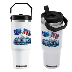 Abolish Ice Minnesota American Flag Flip Straw Tumbler MN Rebel Loon Resistance Protest TS02 One Size: 30 oz White Print Your Wear