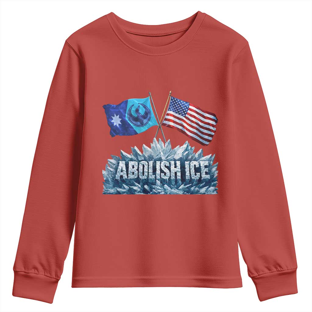 Abolish Ice Minnesota American Flag Youth Sweatshirt MN Rebel Loon Resistance Protest TS02 Red Print Your Wear