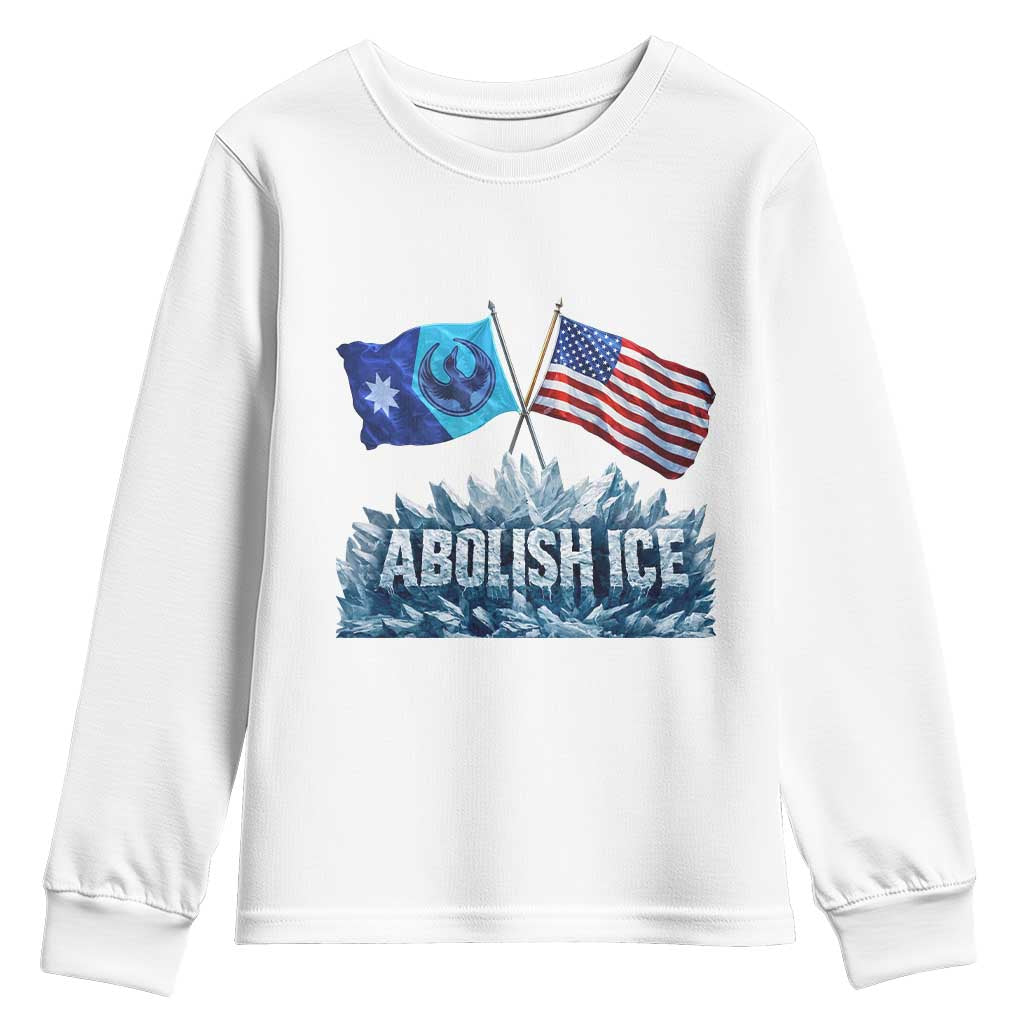 Abolish Ice Minnesota American Flag Youth Sweatshirt MN Rebel Loon Resistance Protest TS02 White Print Your Wear
