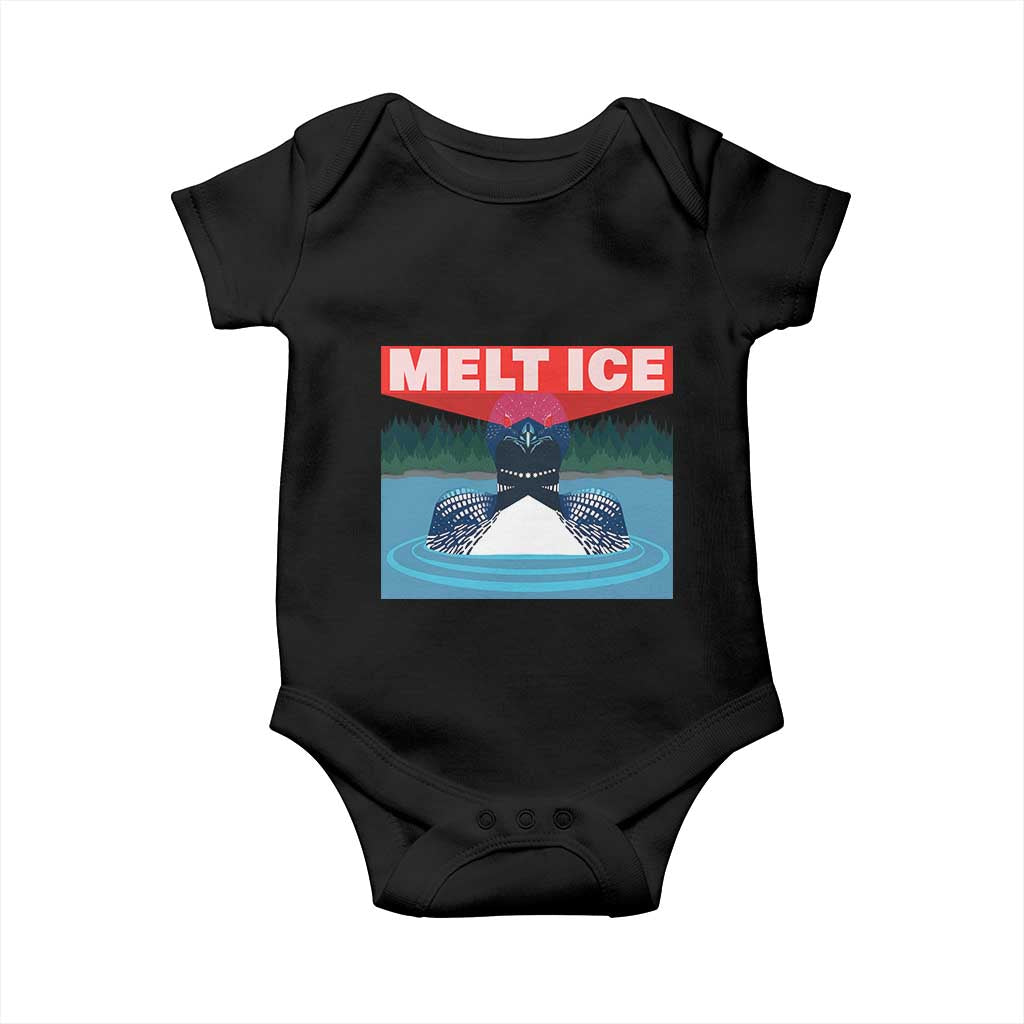 Melt Ice Red Eye Laser Loon Baby Onesie Political Resistance Minnesota Protest TS02 Black Print Your Wear