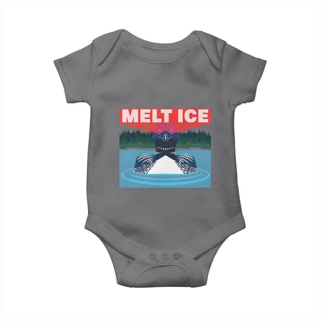 Melt Ice Red Eye Laser Loon Baby Onesie Political Resistance Minnesota Protest TS02 Charcoal Print Your Wear