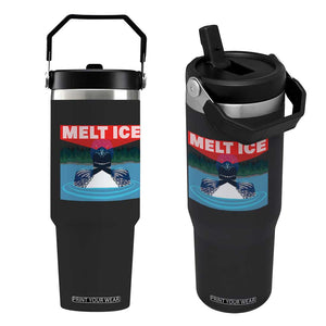 Melt Ice Red Eye Laser Loon Flip Straw Tumbler Political Resistance Minnesota Protest TS02 One Size: 30 oz Black Print Your Wear