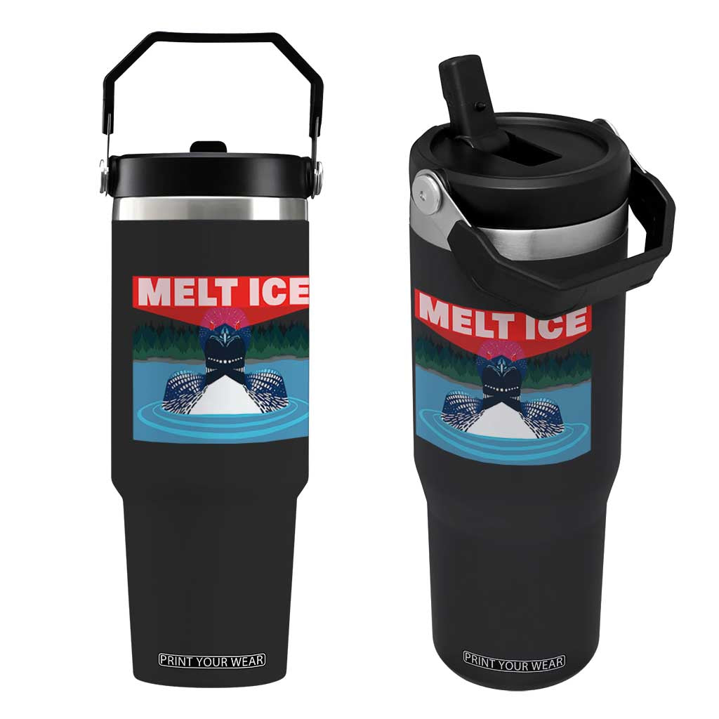 Melt Ice Red Eye Laser Loon Flip Straw Tumbler Political Resistance Minnesota Protest TS02 One Size: 30 oz Black Print Your Wear
