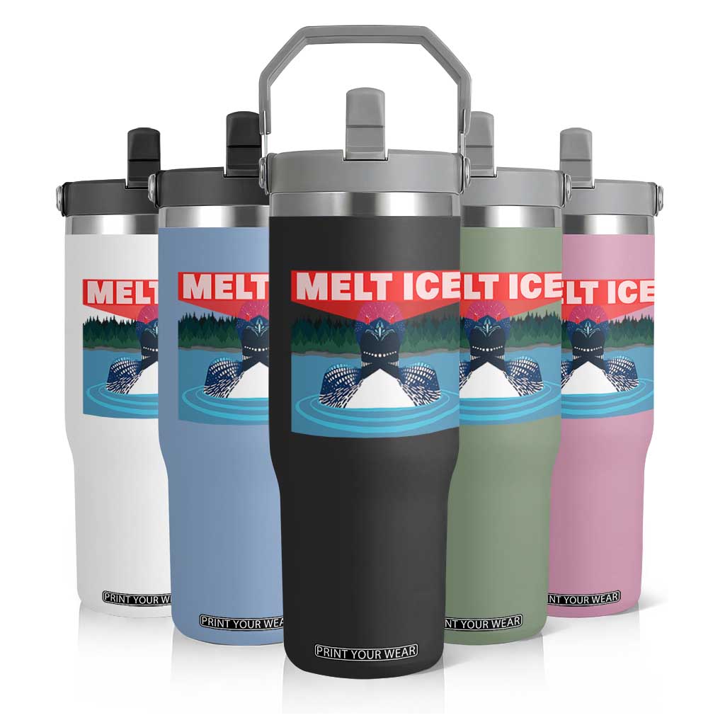 Melt Ice Red Eye Laser Loon Flip Straw Tumbler Political Resistance Minnesota Protest TS02 Print Your Wear