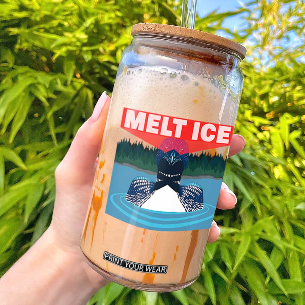 Melt Ice Red Eye Laser Loon Glass Can Political Resistance Minnesota Protest TS02 Black Print Your Wear