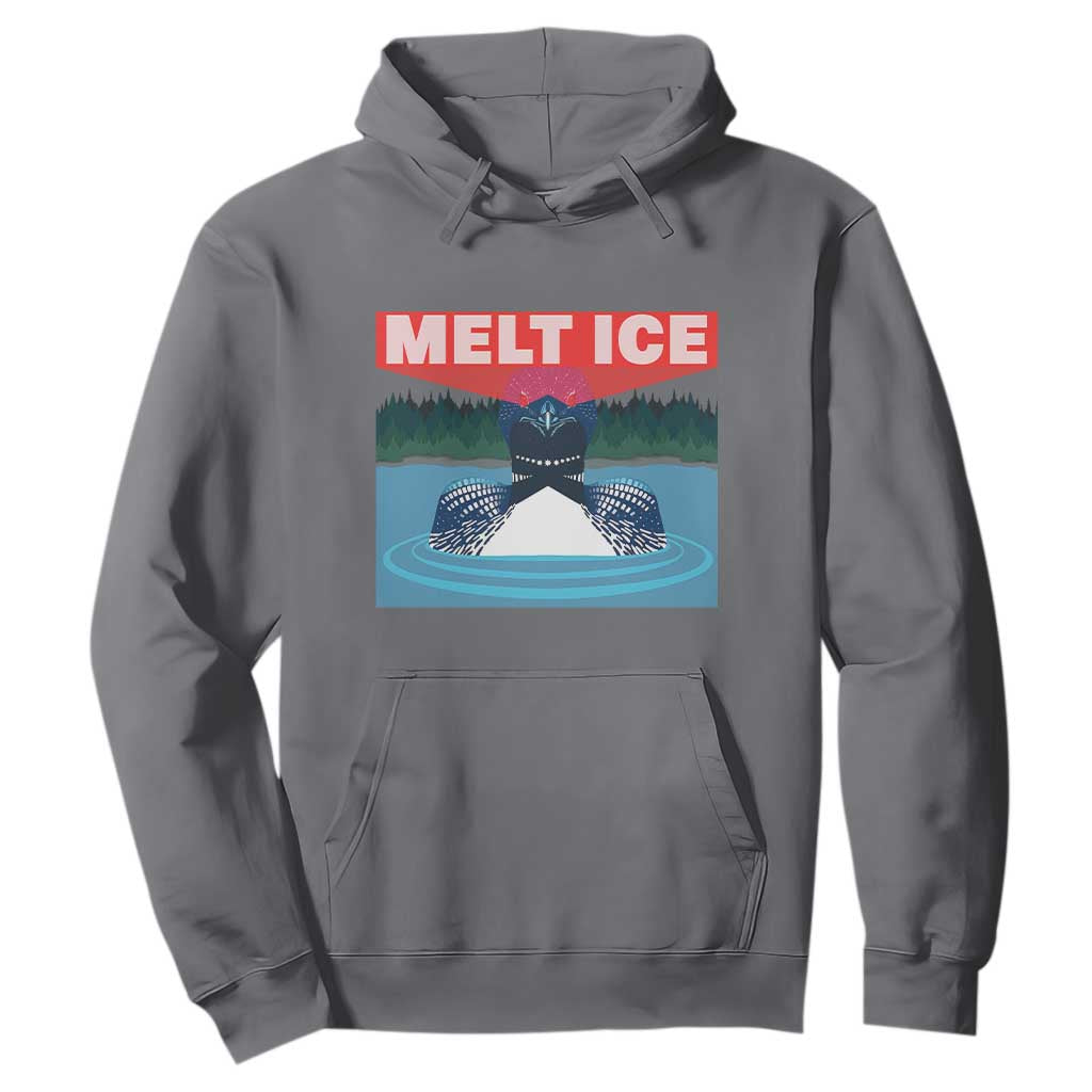 Melt Ice Red Eye Laser Loon Hoodie Political Resistance Minnesota Protest TS02 Charcoal Print Your Wear