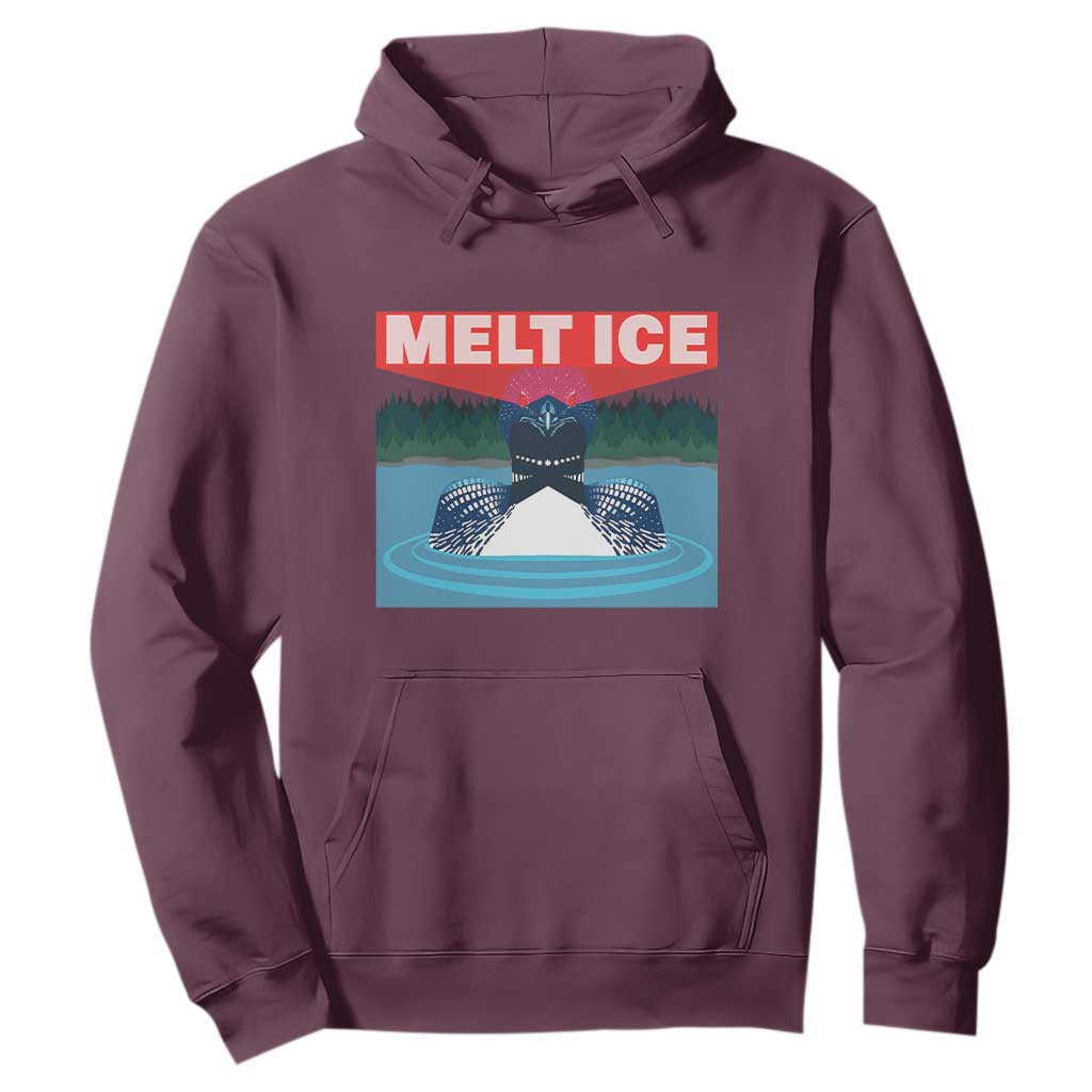 Melt Ice Red Eye Laser Loon Hoodie Political Resistance Minnesota Protest TS02 Maroon Print Your Wear