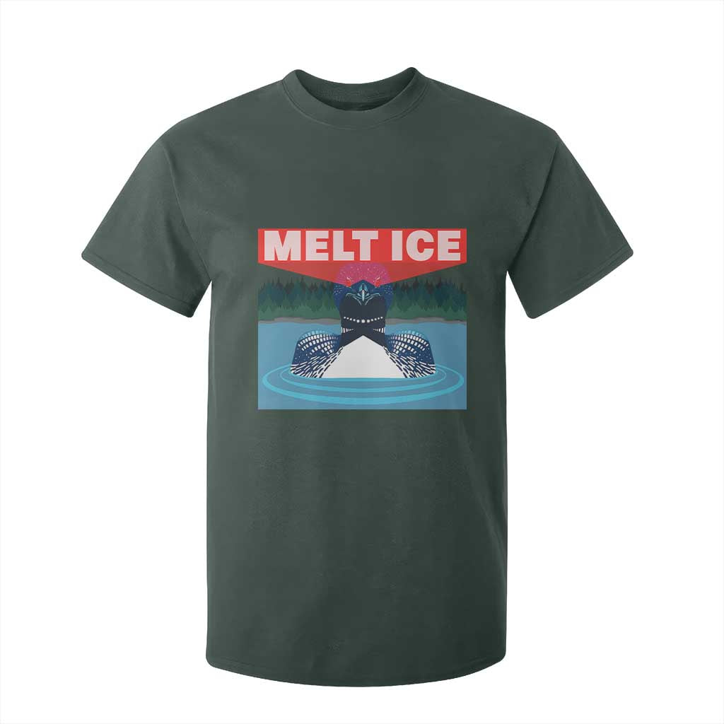 Melt Ice Red Eye Laser Loon T Shirt For Kid Political Resistance Minnesota Protest TS02 Dark Forest Green Print Your Wear