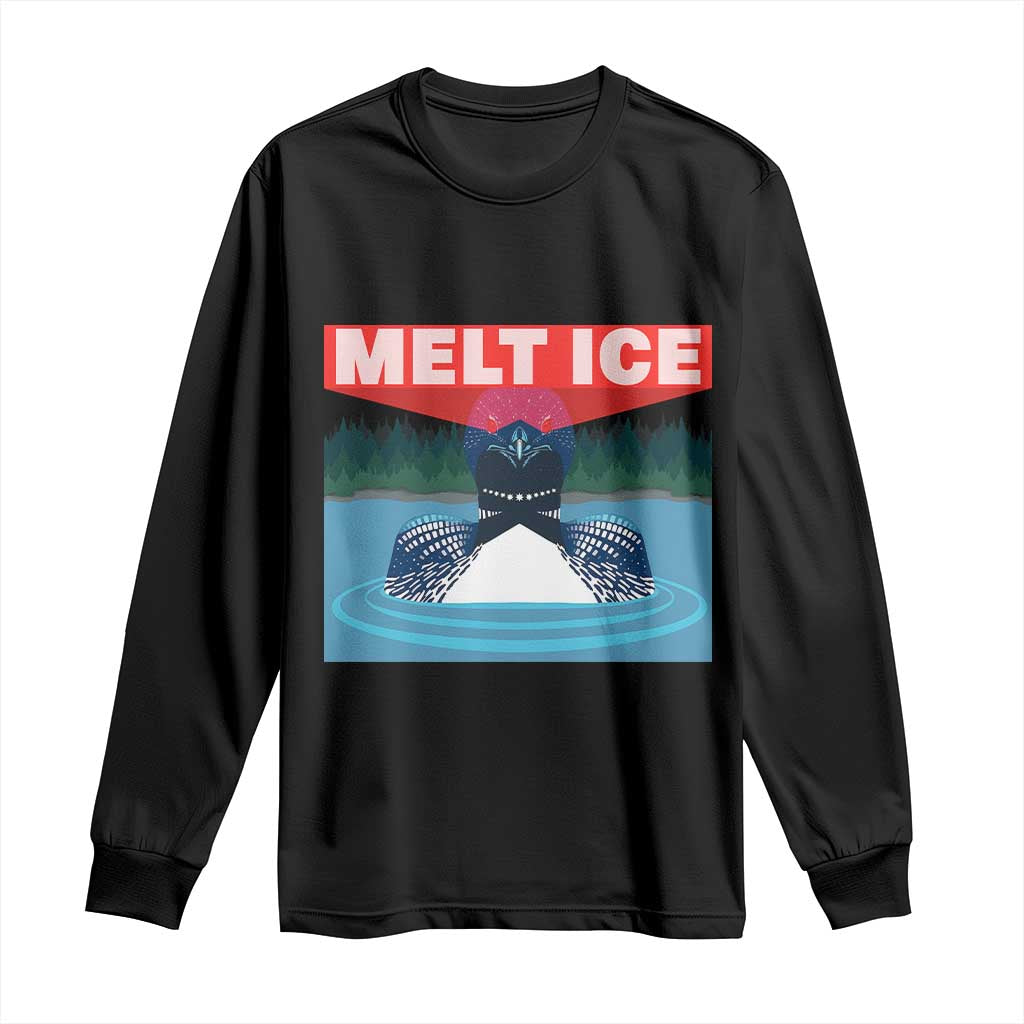 Melt Ice Red Eye Laser Loon Long Sleeve Shirt Political Resistance Minnesota Protest TS02 Black Print Your Wear