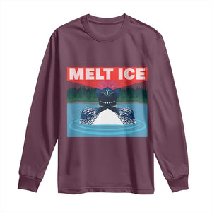 Melt Ice Red Eye Laser Loon Long Sleeve Shirt Political Resistance Minnesota Protest TS02 Maroon Print Your Wear