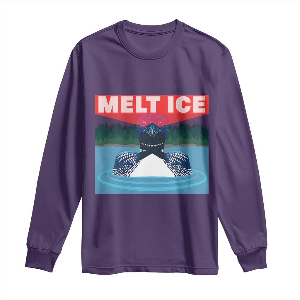 Melt Ice Red Eye Laser Loon Long Sleeve Shirt Political Resistance Minnesota Protest TS02 Purple Print Your Wear