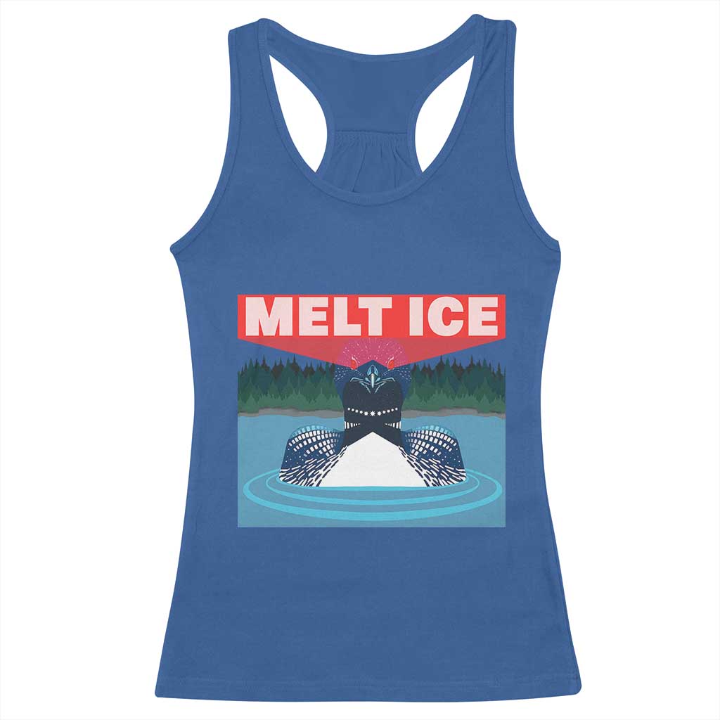 Melt Ice Red Eye Laser Loon Racerback Tank Top Political Resistance Minnesota Protest TS02 Royal Blue Print Your Wear