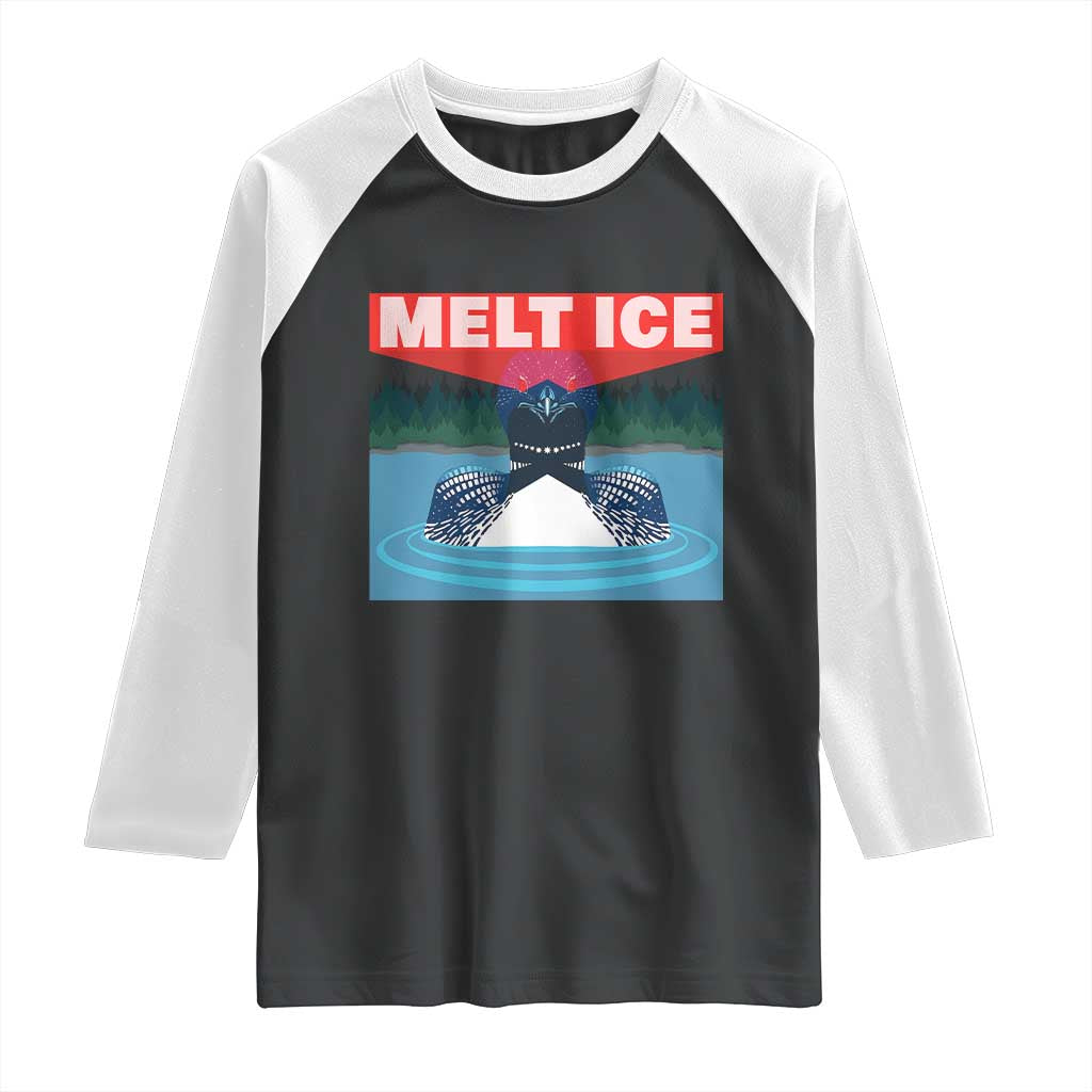 Melt Ice Red Eye Laser Loon Raglan Shirt Political Resistance Minnesota Protest TS02 Black White Print Your Wear