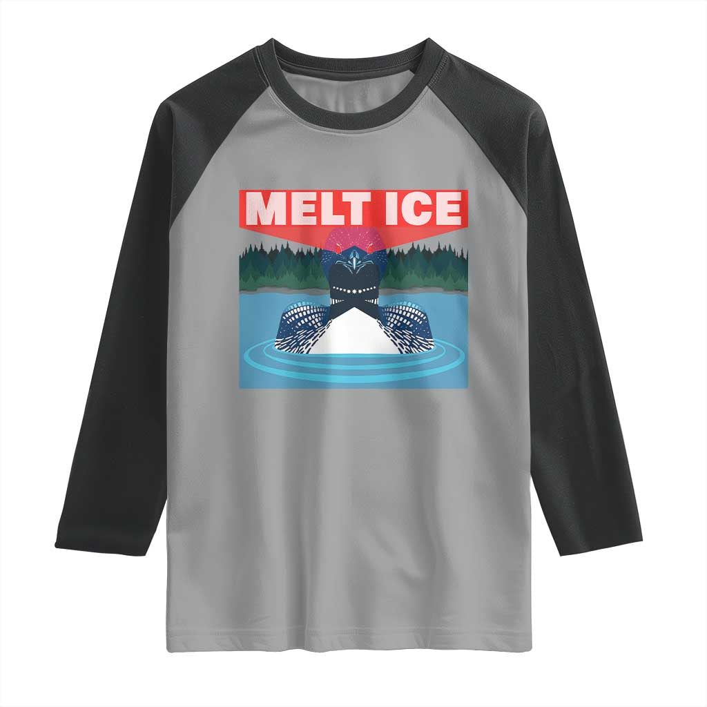 Melt Ice Red Eye Laser Loon Raglan Shirt Political Resistance Minnesota Protest TS02 Sport Gray Black Print Your Wear
