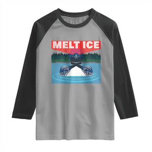 Melt Ice Red Eye Laser Loon Raglan Shirt Political Resistance Minnesota Protest TS02 Sport Gray Black Print Your Wear