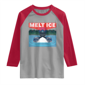 Melt Ice Red Eye Laser Loon Raglan Shirt Political Resistance Minnesota Protest TS02 Sport Gray Red Print Your Wear
