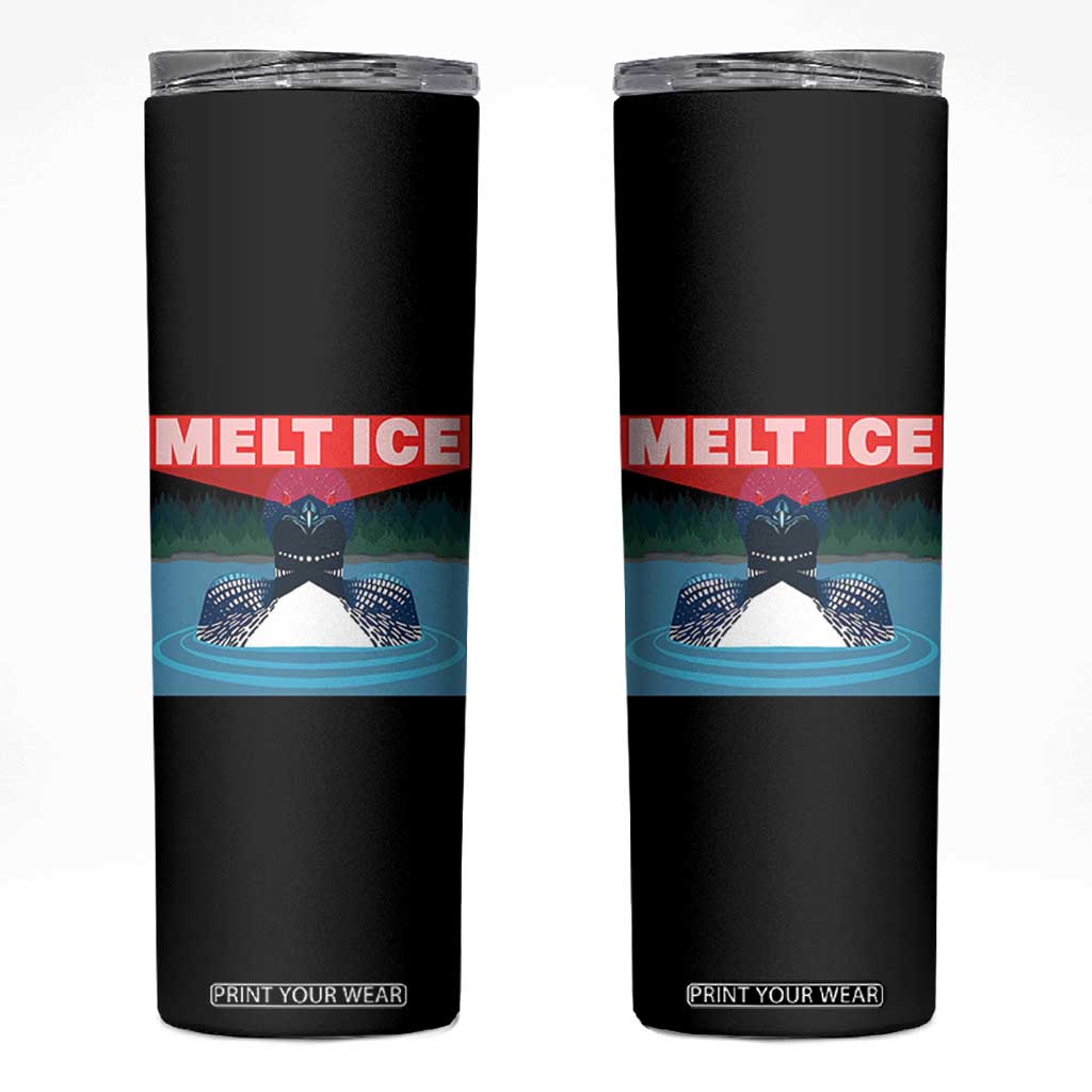 Melt Ice Red Eye Laser Loon Skinny Tumbler Political Resistance Minnesota Protest TS02 Black Print Your Wear