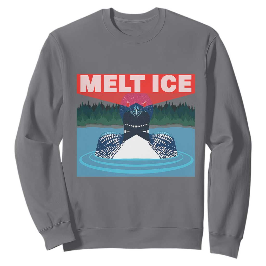 Melt Ice Red Eye Laser Loon Sweatshirt Political Resistance Minnesota Protest TS02 Charcoal Print Your Wear