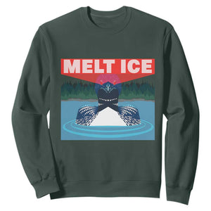 Melt Ice Red Eye Laser Loon Sweatshirt Political Resistance Minnesota Protest TS02 Dark Forest Green Print Your Wear