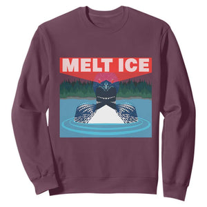 Melt Ice Red Eye Laser Loon Sweatshirt Political Resistance Minnesota Protest TS02 Maroon Print Your Wear
