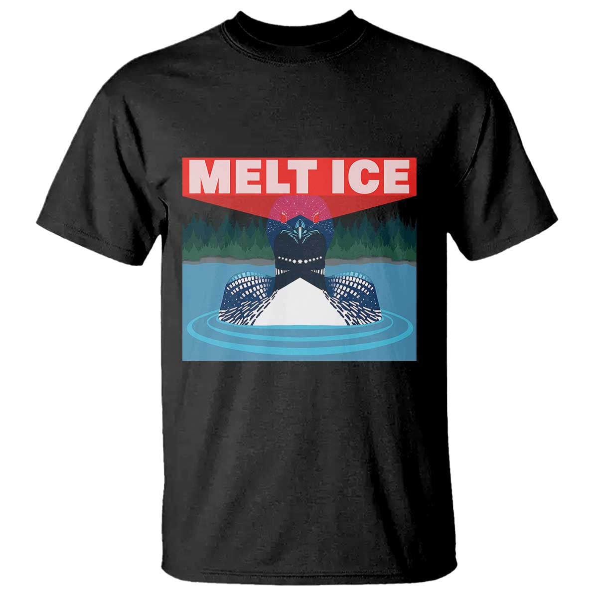 Melt Ice Red Eye Laser Loon T Shirt Political Resistance Minnesota Protest TS02 Black Print Your Wear