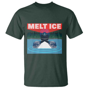 Melt Ice Red Eye Laser Loon T Shirt Political Resistance Minnesota Protest TS02 Dark Forest Green Print Your Wear