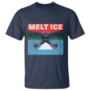 Melt Ice Red Eye Laser Loon T Shirt Political Resistance Minnesota Protest TS02 Navy Print Your Wear