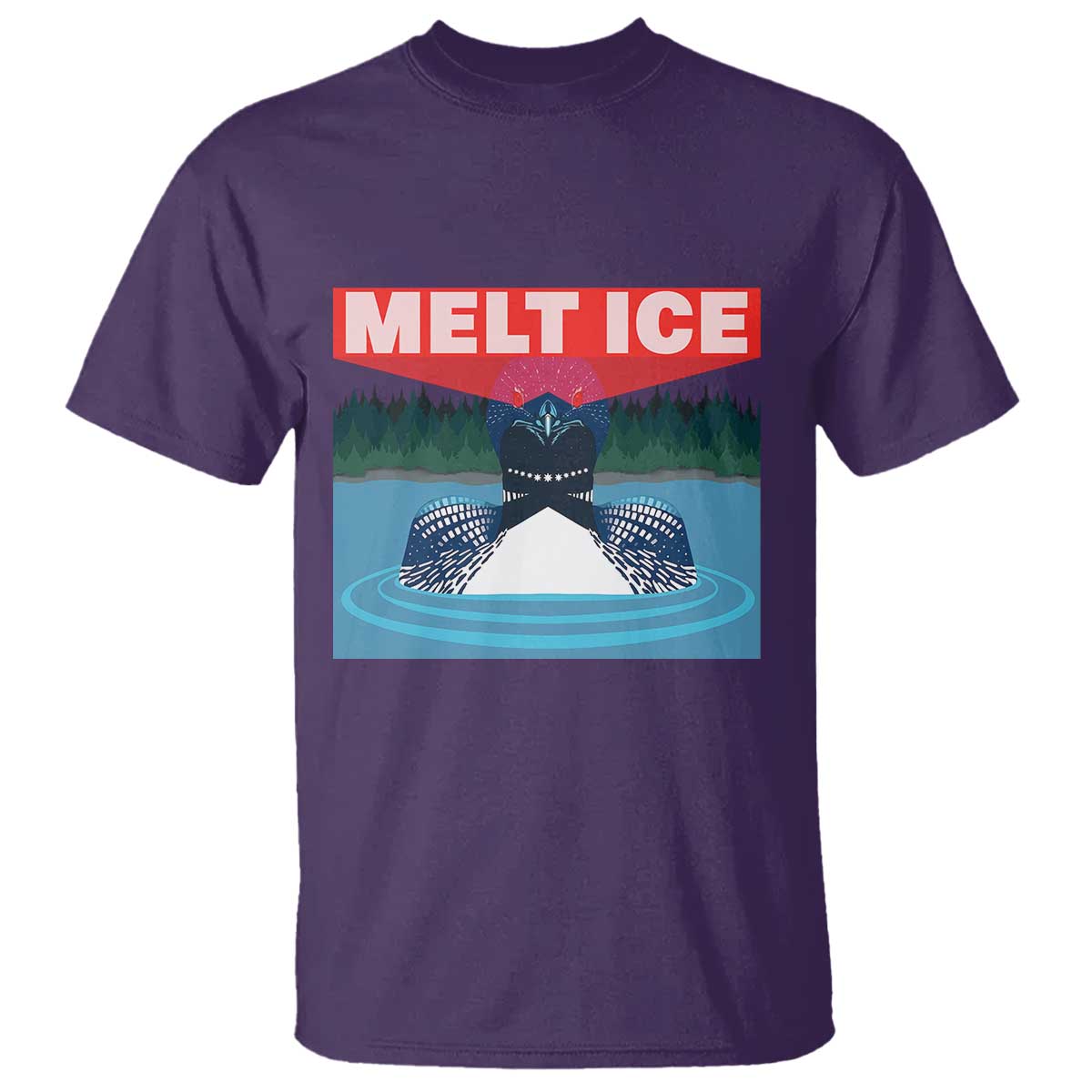 Melt Ice Red Eye Laser Loon T Shirt Political Resistance Minnesota Protest TS02 Purple Print Your Wear