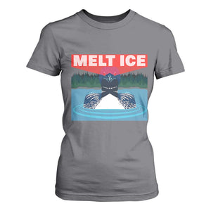 Melt Ice Red Eye Laser Loon T Shirt For Women Political Resistance Minnesota Protest TS02 Charcoal Print Your Wear