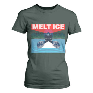 Melt Ice Red Eye Laser Loon T Shirt For Women Political Resistance Minnesota Protest TS02 Dark Forest Green Print Your Wear